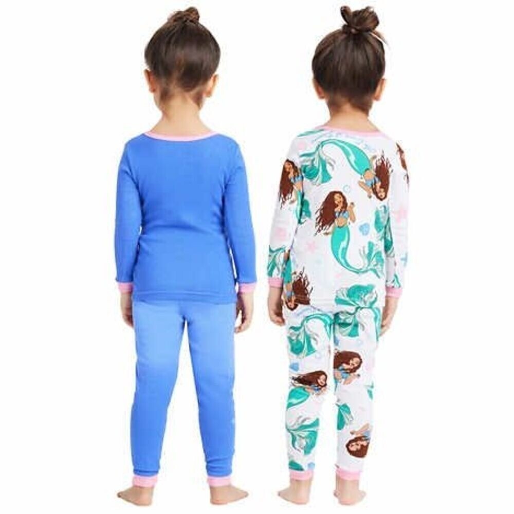 Disney Ariel Character Kids' 4-piece Cotton Pajama Set Size 2T New with Tags! - Picture 5 of 7